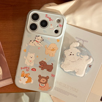 Coque souple antichoc en TPU pour iPhone 17 Pro Max, motif chiot de dessin animé coréen, cœur bulle, attraction magnétique