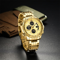 NAVIFORCE 9197S SGG montre analogique numérique en acier inoxydable pour hommes grand cadran sport montre-bracelet étanche horloge à Quartz