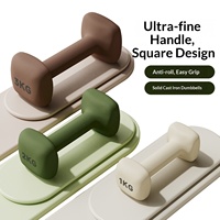 Haltères carrés pour la remise en forme à domicile, 1 kg, 2 kg, 3 kg, en fonte, anti-roulement, prise en main facile, équipement de fitness pour l'exercice en intérieur et en extérieur