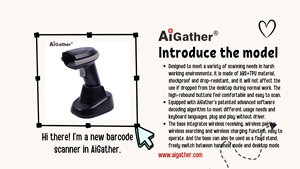 ماسح ضوئي أوتوماتيكي لاسلكي BT & G محمول باليد ثنائي الأبعاد لشحن الباركود يدعم قوس قاعدة الاقتران والبحث - Product Image 6