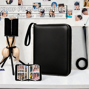 Álbum de Fotos JONESUN de Cuero PU para Kpop Stray Kids Merch 400, Estilo Carpeta de 4 Bolsillos, 3 Anillas, para Tarjetas Lomo, Coleccionista de Tarjetas Fotográficas para Fans - Product Image 2