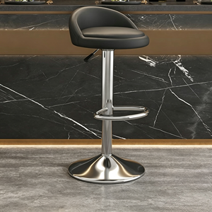 Tabouret de bar moderne en cuir PU rotatif à 360° avec dossier, hauteur réglable, idéal pour cliniques de tatouage et salles à manger - Product Image 5