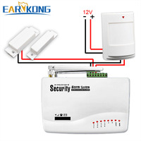 Sistem Alarm maling keamanan rumah, Sensor gerakan manusia PIR detektor inframerah berkabel 12V putih dalam ruangan