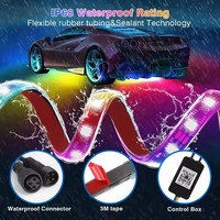 Kit d'éclairage d'avertissement LED professionnel haute intensité, 256 modes d'éclairage, 16 millions de couleurs RVB, contrôle par application/télécommande, lumières IP68