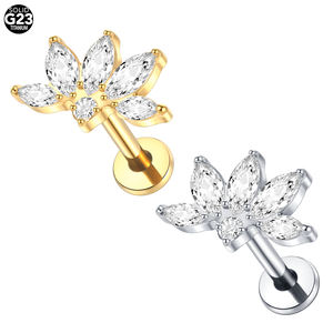 ASTM F136 Titane Filetage Interne Rond Zirconium Basic Lip <span class=keywords><strong>Piercing</strong></span> CZ Lip Stud <span class=keywords><strong>Vertical</strong></span> <span class=keywords><strong>Labret</strong></span> <span class=keywords><strong>Piercing</strong></span> Ring Jewelry - Product Image 1