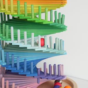 Juguetes Montessori JET, Juego de Bolas Giratorias de Carreras de Gran Tamaño para Teñir y Colorear, Reconocimiento de Colores, Bloques de Madera, Juguetes Educativos - Product Image 2