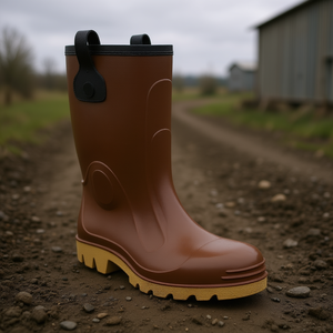 Botas de seguridad Ttake marrones de PVC hasta la rodilla, talla 44, suela de crepé - Product Image 3