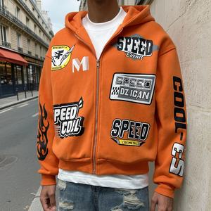 Sudadera con Capucha de Lujo de 450 Gsm con Estampado Gráfico Personalizado, Sudadera con Capucha de Estilo Urbano con Cremallera, Sudadera con Capucha Extra Grande de Felpa Técnica Gruesa - Product Image 1