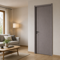 Portes en MDF pré-montées sur mesure de 8 pieds, finition bois gris, pour intérieur de cuisine avec architrave et cadre – Vente en gros