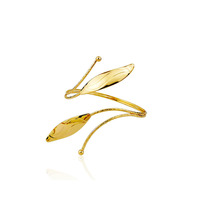 Bracelets et joncs de bras en forme de feuille, ajustables et personnalisables, manchette de bras supérieure en or motif serpent pour filles – Vente chaude