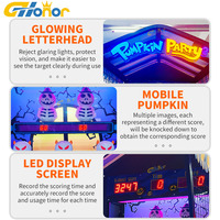 Machine de jeu de lancer de balles à monnayeur, modèle Pumpkin Lineup, avec distribution de tickets, très demandée pour les parcs d'attractions et salles d'arcade