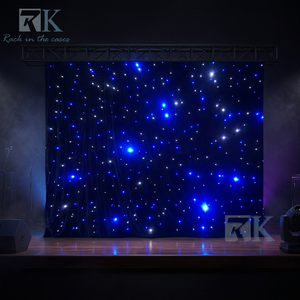 Star Curtain with Light Sets Wedding Stage <b>Backdrop</b> <b>Stand</b> with Pipe Kit - Product Image 1