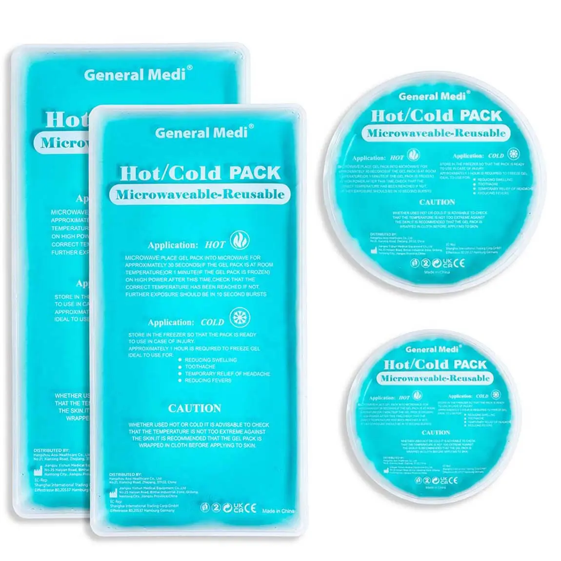 Super Kwaliteit Professionele Productie 4 Packs Herbruikbare Hot Cold Packs Gel Hot Cold Pack Voor Pijn