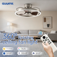 Ventilateur de plafond intelligent moderne avec télécommande LED en plastique Guanya, 7 pales, moteur DC, chambre à coucher, 6 vitesses, CRI95, 30-34 dB