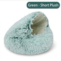 Lit-caverne pour chat en peluche moelleuse et chaude, nid douillet recouvert, coussin antidérapant pour l'hiver, pour chats et petits chiens