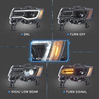 Ensemble de phares de voiture VLAND compatible avec JEEP Grand Cherokee WK2 4ème génération 2014-2021, réflecteur ambre/transparent, paire (réflecteur ambre)
