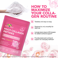 SOLOTREE 454g Poudre de peptides de collagène multi-sources non aromatisée, issue de bovins nourris à l'herbe, avec biotine, vitamine C et acide hyaluronique pour la santé de la peau et des articulations