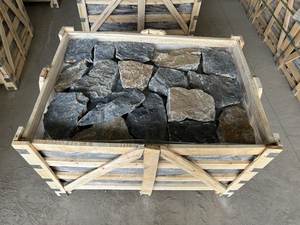 Unregelmäßige Form Zufälliges blaues Kalkstein gestapeltes Stein furnier für Kamin umstellung und Wand verkleidung - Product Image 3