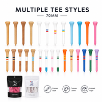 Support de balles écologique, accessoires de golf, pack de 70 mm et 83 mm, tees de golf biodégradables pour parcours de golf, tees de golf en bambou avec logo personnalisé