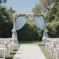 Voilages en Tulle Solide, Rideaux Transparents 100% Polyester Style Moderne pour Mariage, Fête, Événement Extérieur, Décoration de Fond, Installation au Plafond