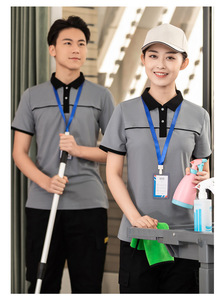 Uniforme <span class=keywords><strong>de</strong></span> Limpieza para Personal <span class=keywords><strong>de</strong></span> Limpieza, Camiseta <span class=keywords><strong>de</strong></span> Manga Corta, Spandex/Poliéster, Unisex, Conjunto <span class=keywords><strong>de</strong></span> Ropa <span class=keywords><strong>de</strong></span> Verano para Habitaciones <span class=keywords><strong>de</strong></span> <span class=keywords><strong>Hotel</strong></span>, Corte Regular - Product Image 4