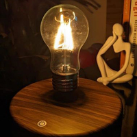 Lampe de table à lévitation magnétique simple à alimentation CC avec base E26 et contrôle tactile pour salle de lecture et usage domestique