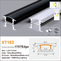 Profil LED en aluminium anodisé sur mesure 17x7 Edge Source Factory, canal élégant et professionnel pour l'éclairage intérieur