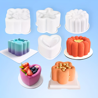 Moule à gâteau personnalisable Candyer en silicone, formes cœur, rond et carré, antiadhésif platine LFGB, sans BPA, pour mousses, vente en gros