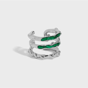 FUAMAY — boucles d'oreilles Triple couches en émail, bijoux argentés 925, en rouge, vert et blanc, 925, <span class=keywords><strong>prix</strong></span> en grammes - Product Image 2