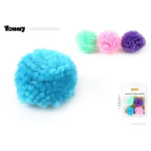ของเล่นแมว ยอมมี่ แคท ทอย ลูกบอลปอมปอม ขนาด 3.8 ซม. สำหรับเล่นแบบอินเทอร์แอคทีฟสำหรับแมว - Product Image 1