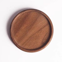 Sous-verre rond en bois de noyer noir, style japonais, tapis pour tasse à thé, résistant à la chaleur, isolant, support pour tasse à café en bois massif