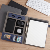 Porte-documents en tissu gris, planificateur d'affaires, bloc-notes multifonctionnel pour gestionnaire, bloc-notes de conférence, porte-documents de présentation de documents