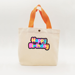 Bolsa de Lona Personalizada al por Mayor, Bolsa de Algodón Impresa en Blanco para DIY, Regalo de Cumpleaños, Feliz Cumpleaños Amigos, Personalizado - Product Image 2