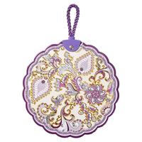 Bol de service en porcelaine de luxe craquelée style Bohème avec poignée en corde, décor floral peint à la main festonné, non toxique, vente en gros