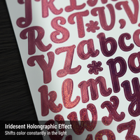 Ruban antidérapant, lettres métalliques en vinyle pailleté, autocollants alphanumériques, papier auto-adhésif, formes découpées sur mesure pour signalétique