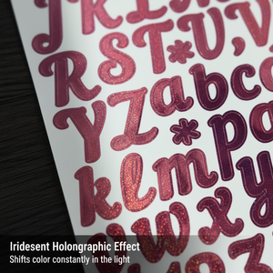 Lettres et autocollants alphanumériques en vinyle métallisé pour signalétique, tasses, carnets, literie et décoration d'emballages - Product Image 4