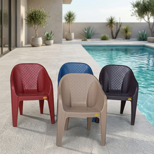 Heavy Duty BPA Free Recyclable Modern Minimalist <b>Brown</b> Plastic Box <b>Chair</b> 120kg Load Capacity Solid Back Modular Durable Indoor - Product Image 3
