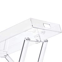 Plateau pliant en acrylique transparent table de service de cuisine sur mesure, fournitures de meubles de bureau d'accent