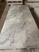 Panneau mural UV en marbre brillant, finition haute brillance, facile à installer, imperméable, pour hôtel - Prix de vente directe