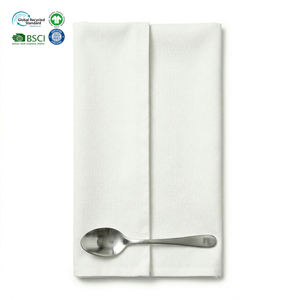 Heavy Weight White 20x20 Inch Poly Cotton Plain Dyed Restaurant Napkins Custom Color & Size for Events & Weddings - Product Image 1