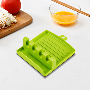 Food grade Plastic Soup spoon holder spatula rest kitchen organizer Heat-Resistant fork knife utensil spoon rest lid holder