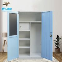 Armoire en acier à 2 portes battantes, extensible et pliable, moderne, pour salon, salle de sport, rangement