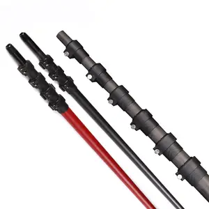 En fibre de carbone 3k twill personnalisé rouge télescopique pôle d'extension <span class=keywords><strong>6m</strong></span> pôle de drapeau - Product Image 3