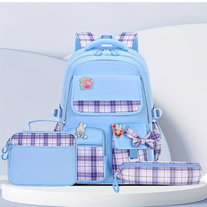 <span class=keywords><strong>Sac</strong></span> d'école, best-sellers transfrontaliers, sacs à dos, sacs d'école à carreaux en <span class=keywords><strong>forme</strong></span> d'arc, sacs à dos pour filles, sacs à repas et trousses à crayons - Product Image 3