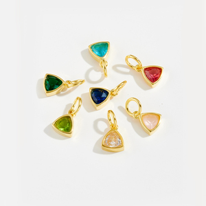 FUAMAY kalung huruf DIY perak Sterling 925 mode kalung jimat huruf liontin batu kelahiran DIY perak S925 berlapis emas 18K - Product Image 5