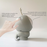 Projecteur d'étoiles 6-en-1 avec tête rotative à 360°, rechargeable USB-C, projection LED colorée, 900 mAh, ABS+Silicone