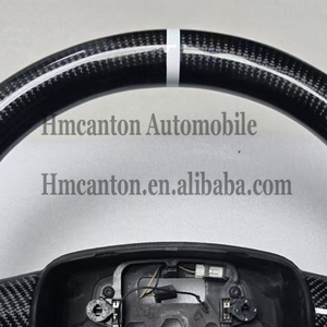 Volante Deportivo Popular al por Mayor de Fibra de Carbono con Cuero Perforado y Costuras Azules para Ford Focus Classic - Product Image 5