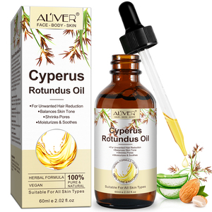 ALIVER Extracto de Aloe <span class=keywords><strong>Vera</strong></span> hidrata calma reduce los poros aceite removedor de pelo Cyperus Rotundus extracto aceite para depilación - Product Image 2