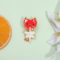Doux comme l'enfer émail broche démon visage sucette broche Halloween revers Badge bijoux cadeau pour amis sac à dos