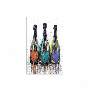 Modern <b>Kitchen</b> Wall Art: Champagne Bottles Printed Canvas Print,<b>WRAPPED</b> CANVAS - Product Image 2